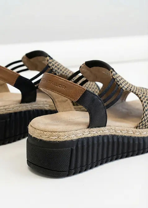 Sandali con zeppa effetto rafia Tom Tailor, Tom Tailor
