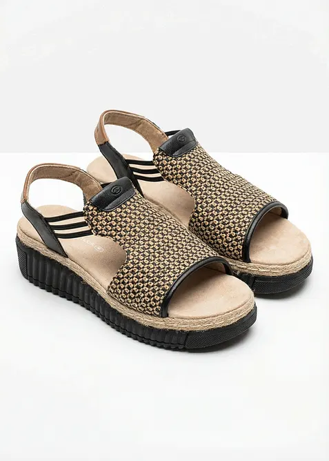 Sandali con zeppa effetto rafia Tom Tailor, Tom Tailor