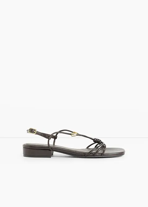 Sandali con fascette e dettagli di metallo, bonprix