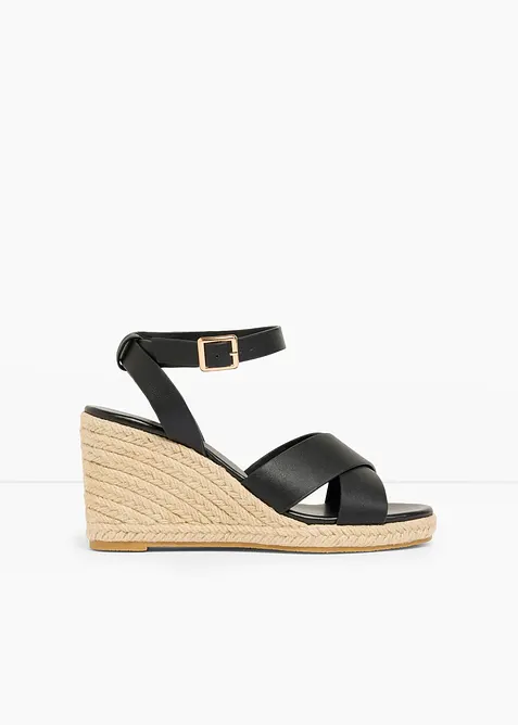 Sandali con zeppa effetto rafia, bonprix