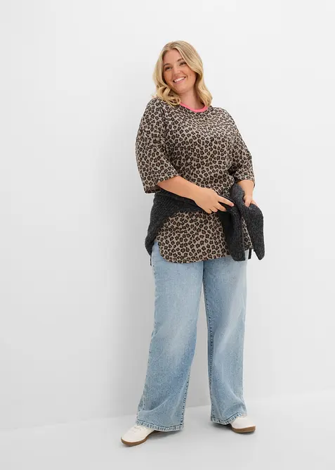 Maglia lunga oversize in puro cotone biologico, bonprix