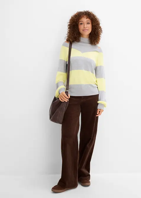 Maglione in filato fine con cut-out sulle spalle, bonprix