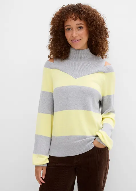Maglione in filato fine con cut-out sulle spalle, bonprix