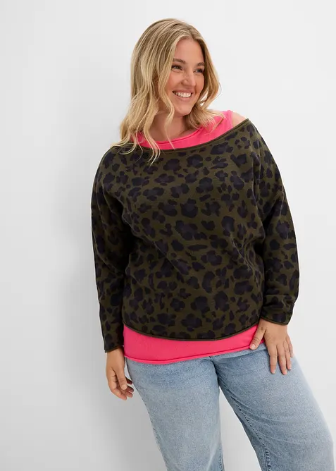 Maglione e top in misto cotone (set 2 pezzi), bonprix