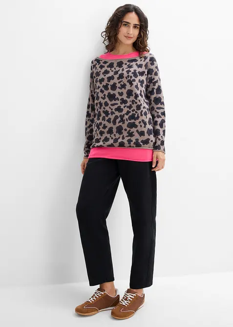 Maglione e top in misto cotone (set 2 pezzi), bonprix
