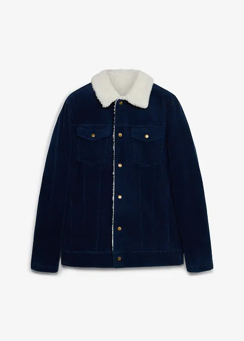 Giacca invernale in velluto a coste con fodera teddy, bonprix