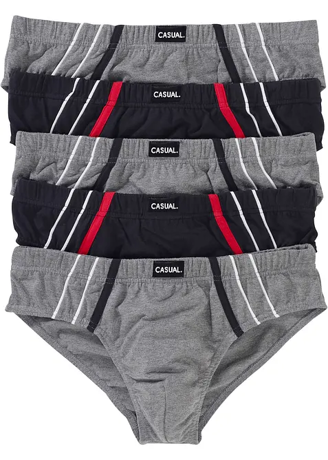Slip alto con cotone (pacco da 5), bonprix