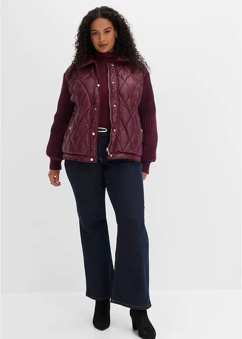 Bomber trapuntato con maniche in maglia, bonprix