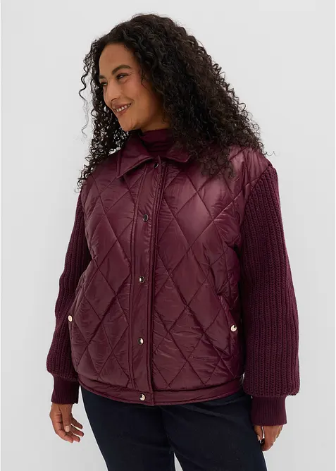 Bomber trapuntato con maniche in maglia, bonprix