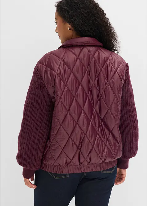 Bomber trapuntato con maniche in maglia, bonprix