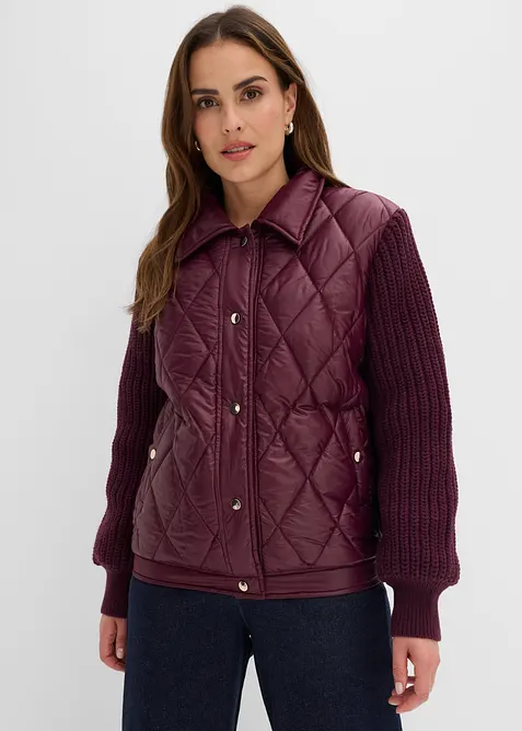 Bomber trapuntato con maniche in maglia, bonprix