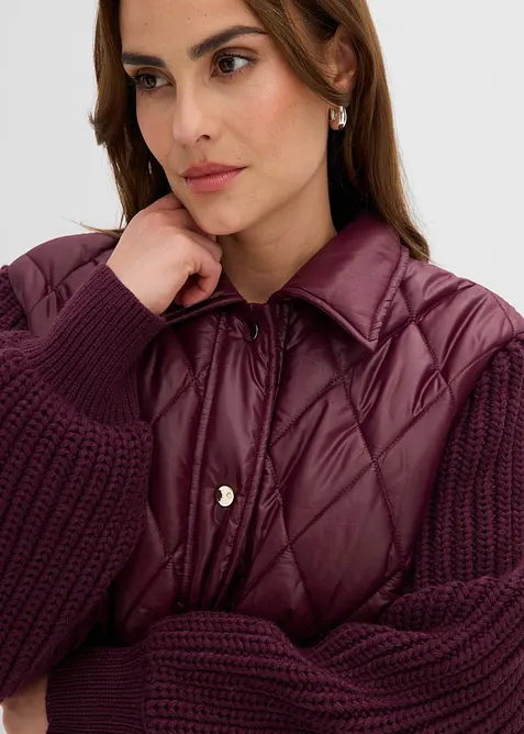 Bomber trapuntato con maniche in maglia, bonprix