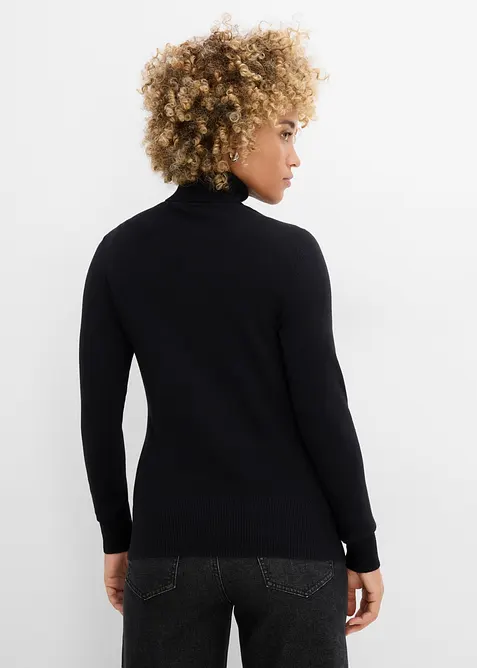 Maglione a collo alto in filato fine, bonprix