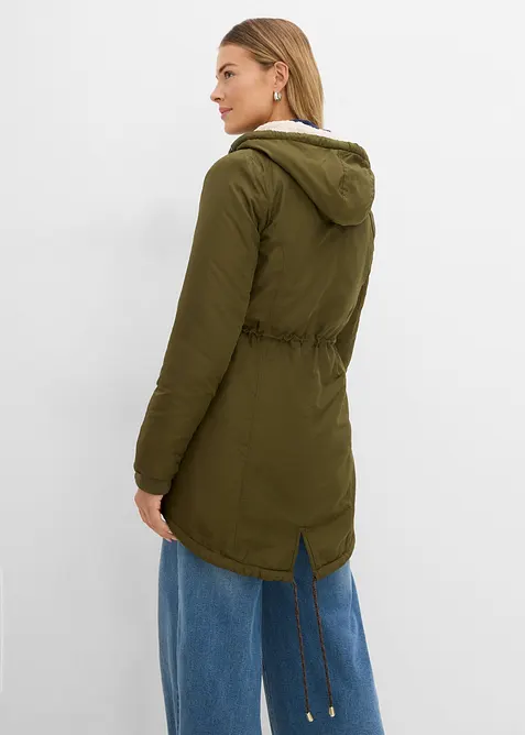 Parka con pile teddy, bonprix