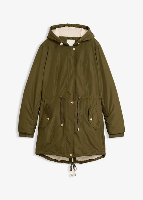 Parka con pile teddy, bonprix