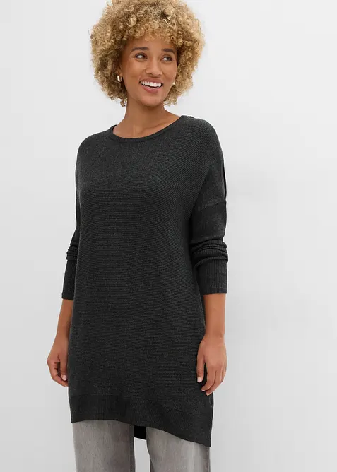 Maglione lungo in misto viscosa, bonprix