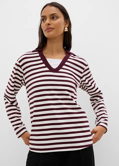 Polo 2 in 1 con scollo a V, bonprix