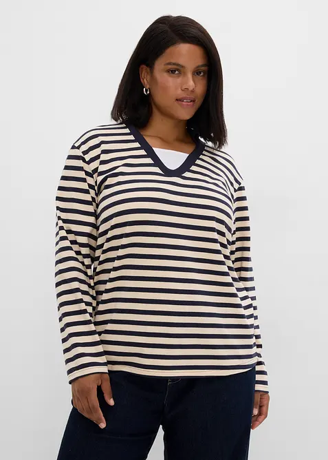 Polo 2 in 1 con scollo a V, bonprix