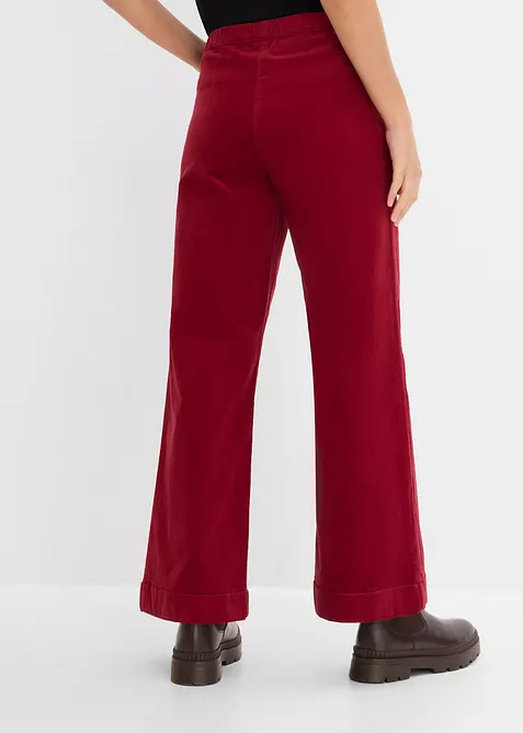 Pantaloni in velluto a coste di misto cotone, vita alta, bonprix
