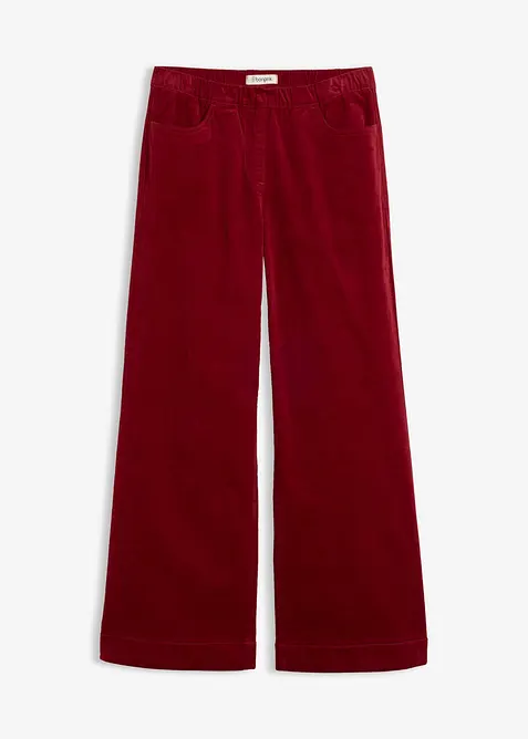 Pantaloni in velluto a coste di misto cotone, vita alta, bonprix