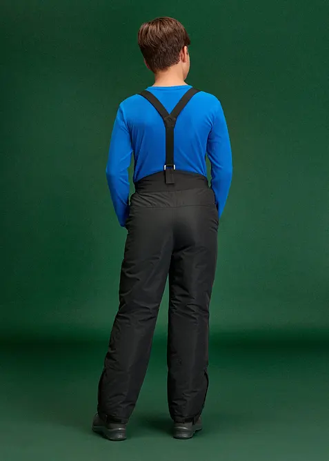 Pantaloni funzionali impermeabili con bretelle e dettagli riflettenti, bonprix