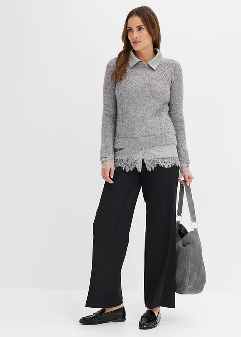 Maglione con inserto a camicia, bonprix