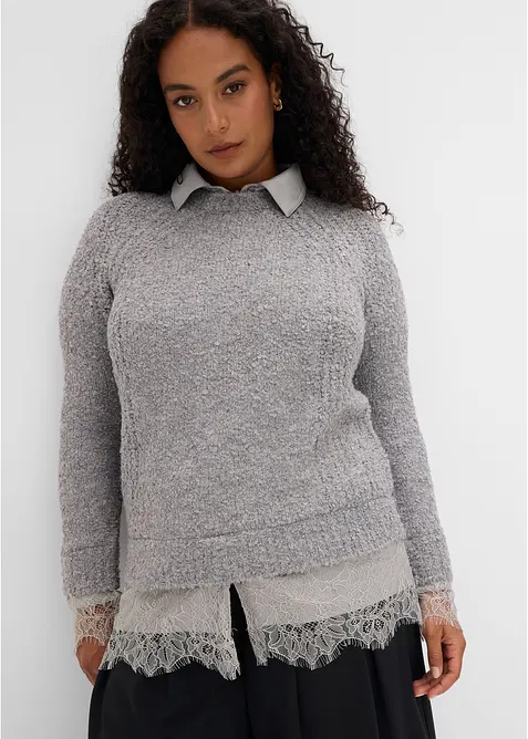 Maglione con inserto a camicia, bonprix