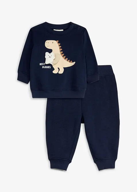 Felpa e pantaloni in puro cotone biologico (set 2 pezzi), bonprix