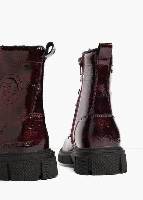 Scarponcini stringati Tom Tailor effetto vernice, Tom Tailor
