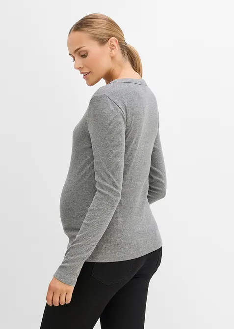 Maglia pr&eacute;maman a costine in puro cotone (pacco da 2), bonprix