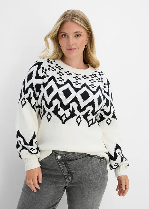 Maglione norvegese oversize, bonprix