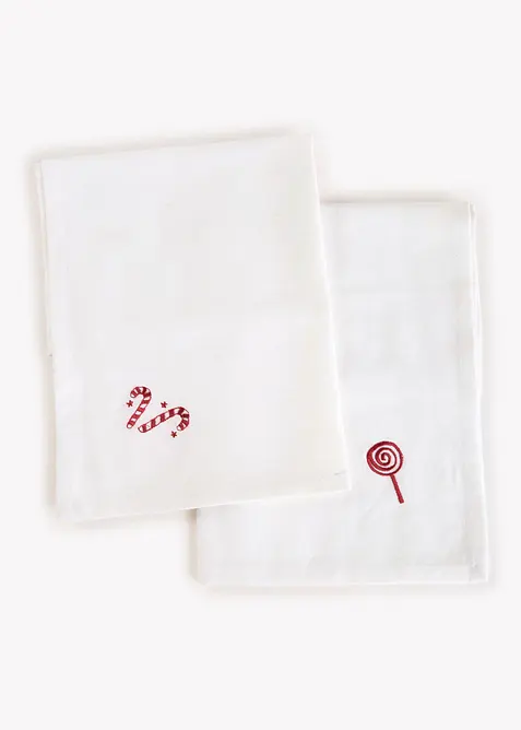 Tovaglioli in tessuto di cotone biologico con ricamo (pacco da 4), bonprix