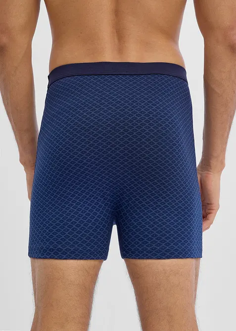 Boxer aderenti a vita alta di lunghezza media con morbido cotone (pacco da 3), bonprix