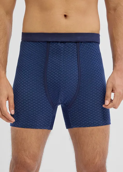 Boxer aderenti a vita alta di lunghezza media con morbido cotone (pacco da 3), bonprix