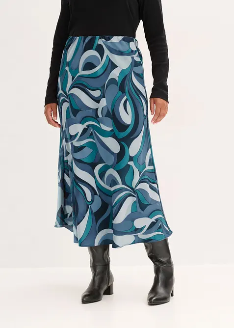 Gonna midi in satin fluido, bonprix