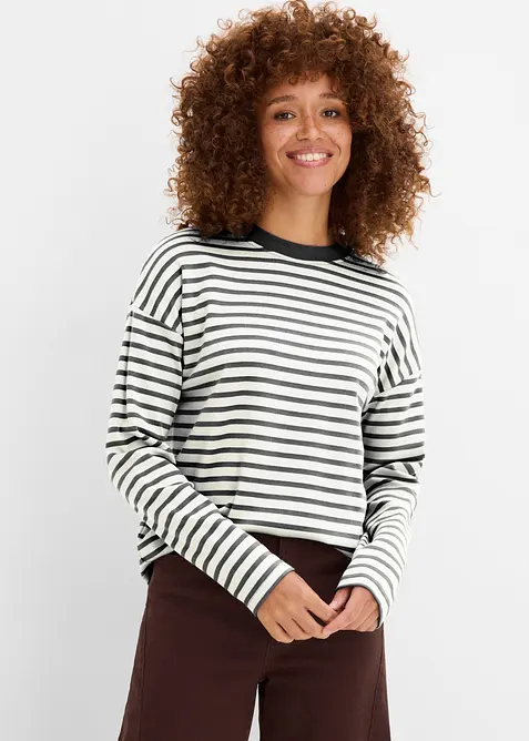 Maglia a maniche lunghe in cotone pesante, bonprix