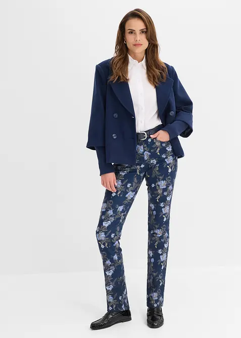 Pantaloni in twill con fantasia a fiori, bonprix