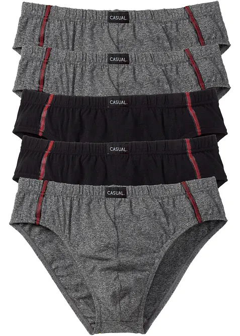 Slip alto con cotone (pacco da 5), bonprix