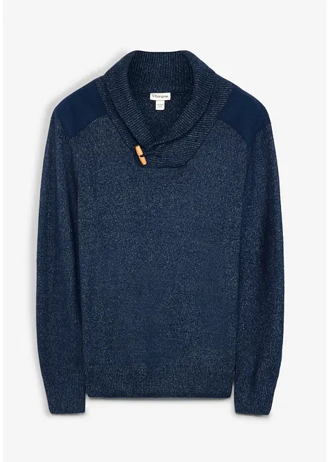 Maglione in filato fine con collo a scialle, bonprix
