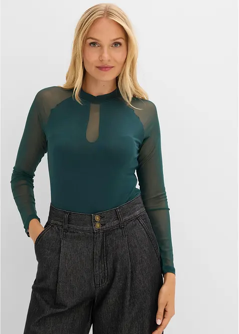 Maglia a maniche lunghe in misto viscosa morbido, bonprix