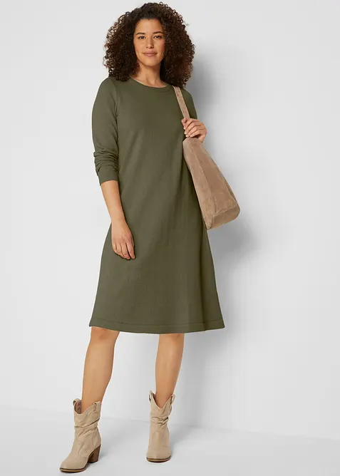 Abito in maglia con cotone riciclato, bonprix