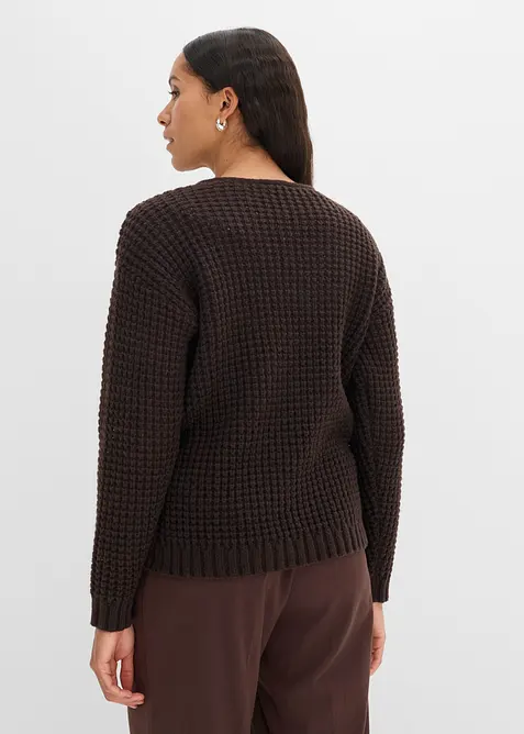 Maglione in filato grosso con cerniera, bonprix