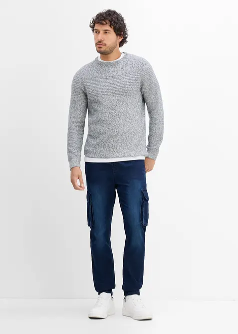 Jeans jogger cargo con elastico in vita slim fit, straight, bonprix