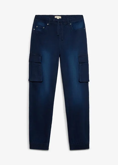 Jeans jogger cargo con elastico in vita slim fit, straight, bonprix