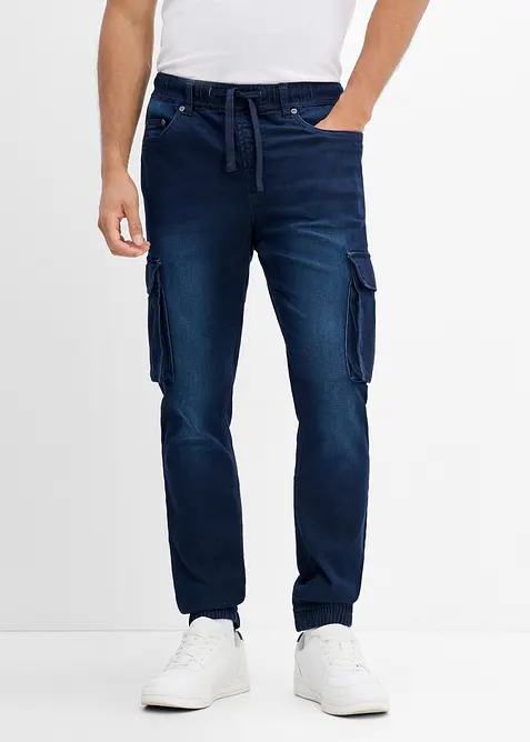 Jeans jogger cargo con elastico in vita slim fit, straight, bonprix