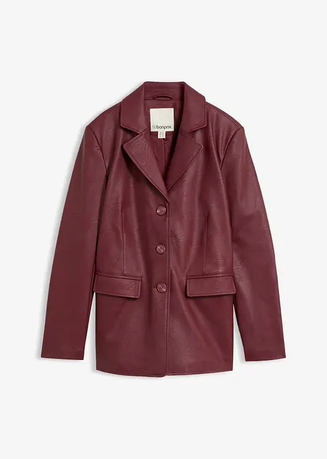 Blazer lungo in similpelle, bonprix