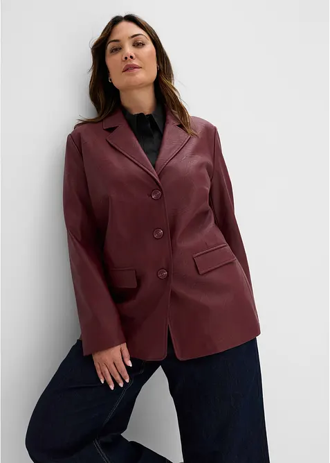 Blazer lungo in similpelle, bonprix