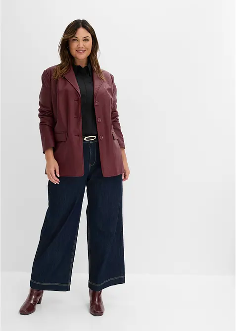 Blazer lungo in similpelle, bonprix
