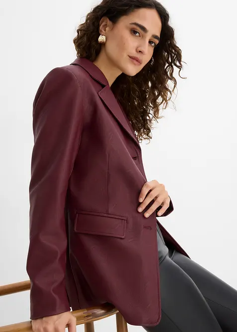 Blazer lungo in similpelle, bonprix