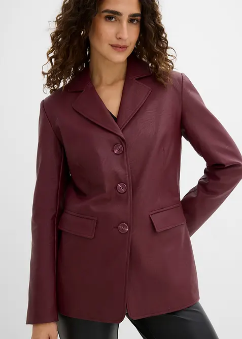 Blazer lungo in similpelle, bonprix